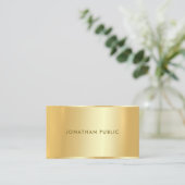 Classy Faux Gold Modern Simple Sjabloon Trendy Visitekaartje (Staand voorkant)
