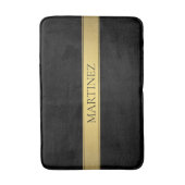 Classy Faux Gold Stripe & Black Background of DIY Badmat (Voorkant Verticaal)