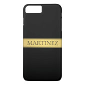 Classy Faux Gold Stripe & Black Background of DIY Case-Mate iPhone Case (Achterkant)