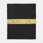 Classy Faux Gold Stripe & Black Background of DIY Fleece Deken (Voorkant)