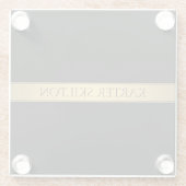 Classy Faux Gold Stripe & Black Background of DIY Glazen Onderzetter (Achterkant)