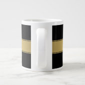 Classy Faux Gold Stripe & Black Background of DIY Grote Koffiekop (Achterkant)