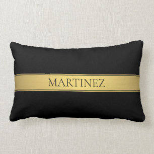 Classy Faux Gold Stripe & Black Background of DIY Kussen