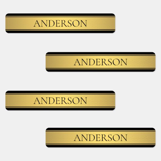 Classy Faux Gold Stripe & Black Background of DIY Labels (Groep)