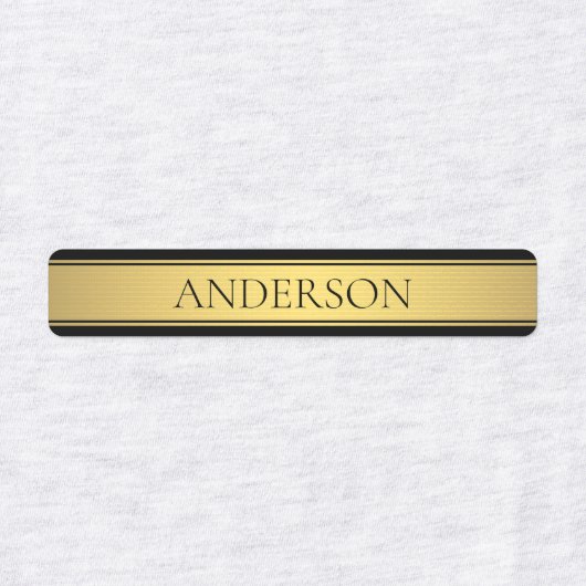 Classy Faux Gold Stripe & Black Background of DIY Labels (Design 1)