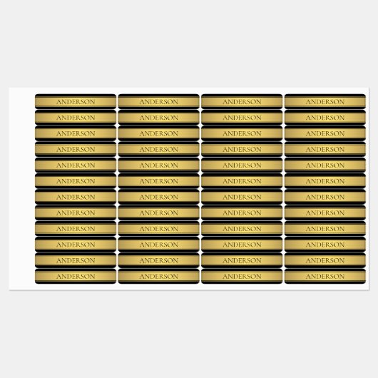 Classy Faux Gold Stripe & Black Background of DIY Labels (Vel)