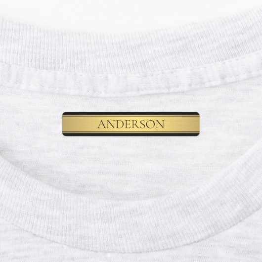 Classy Faux Gold Stripe & Black Background of DIY Labels (Aangebracht)