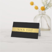 Classy Faux Gold Stripe & Black Background of DIY Plaatskaartje (Voorkant)