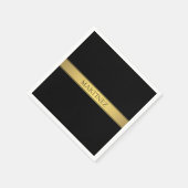 Classy Faux Gold Stripe & Black Background of DIY Servet (Hoek)