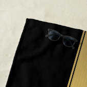 Classy Faux Gold Stripe & Black Background of DIY Strandlaken (In situ)