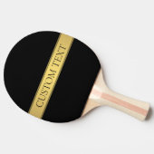 Classy Faux Gold Stripe & Black Background of DIY Tafeltennisbatje (Zijkant)