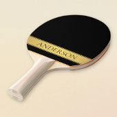 Classy Faux Gold Stripe & Black Background of DIY Tafeltennisbatje