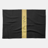Classy Faux Gold Stripe & Black Background of DIY Theedoek (Horizontaal)
