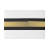 Classy Faux Gold Stripe & Black Background of DIY Uitnodigingen Wikkel (Achterkant Voorbeeld)