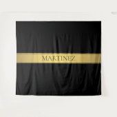 Classy Faux Gold Stripe & Black Background of DIY Wandkleed (Voorkant (horizontaal))