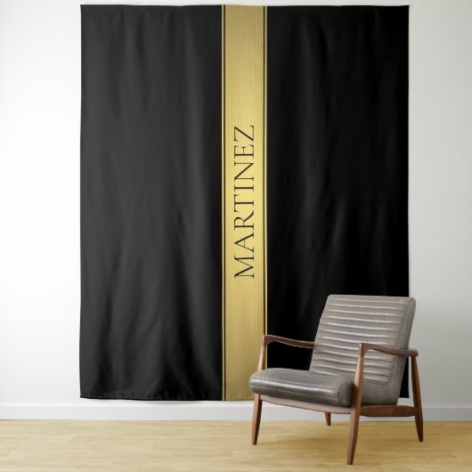 Classy Faux Gold Stripe & Black Background of DIY Wandkleed (In situ)