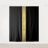 Classy Faux Gold Stripe & Black Background of DIY Wandkleed (Voorkant)