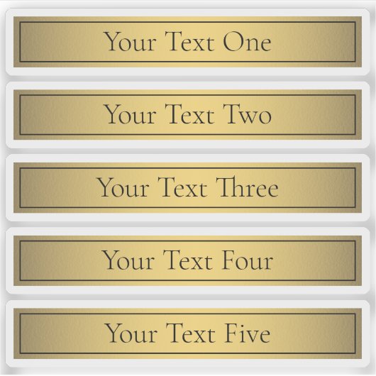 Classy Faux Gold v2 met zwarte tekst Sticker (Voorkant)