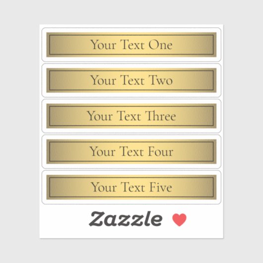Classy Faux Gold v2 met zwarte tekst Sticker (Vel)