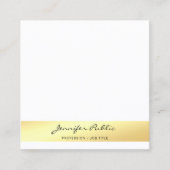 Classy Faux Gold White Modern Professional Elegant Vierkante Visitekaartje (Voorkant)