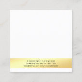 Classy Faux Gold White Modern Professional Elegant Vierkante Visitekaartje (Achterkant)