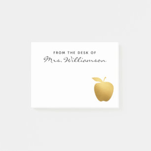 Classy Faux Golden Apple Personaliste leraar Post-it® Notes