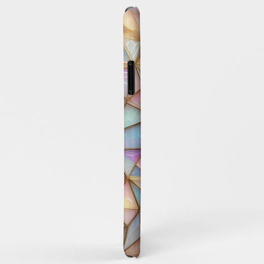 Classy Faux Iridescent Glass Polygon Mozaïek Case-Mate iPhone Case (Achterkant/rechts)