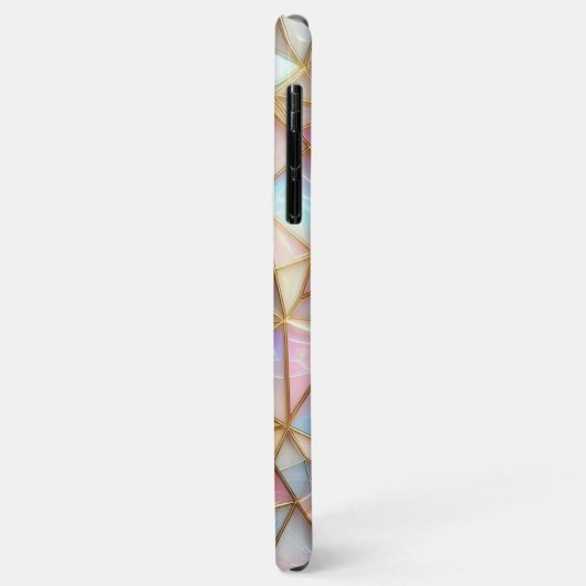 Classy Faux Iridescent Glass Polygon Mozaïek Case-Mate iPhone Case (Achterkant/links)