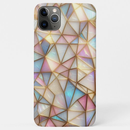 Classy Faux Iridescent Glass Polygon Mozaïek Case-Mate iPhone Case (Achterkant)