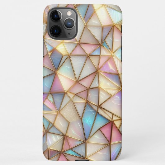 Classy Faux Iridescent Glass Polygon Mozaïek iPhone Hoesje (Achterkant)