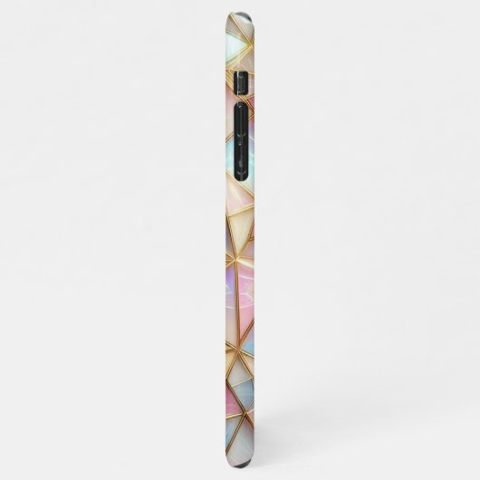 Classy Faux Iridescent Glass Polygon Mozaïek iPhone Hoesje (Linkerkant)