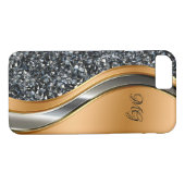 Classy Faux Jewel Monogram Design Case-Mate iPhone Case (Achterkant (Horizontaal))