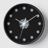 Classy Faux Rhinestone Jewel Wall Decor Clocks (Voorkant)