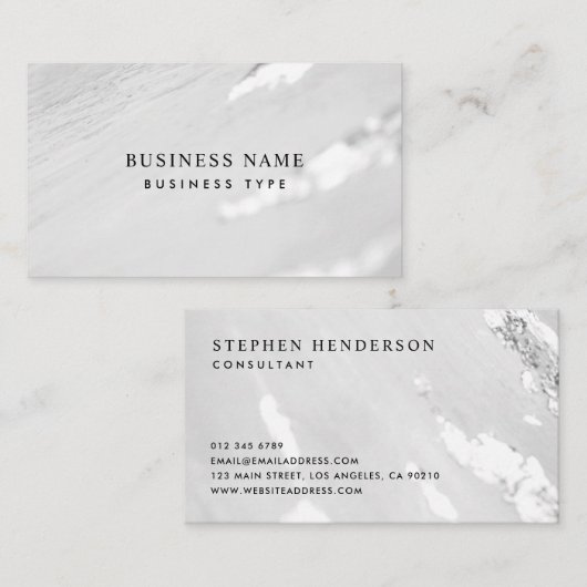 Classy Faux Silver Foil Professioneel Visitekaartj Visitekaartje (Voorkant / Achterkant)
