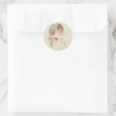 Classy Feather Boho Beige Wedding Envelope Seal Ronde Sticker (Tas)