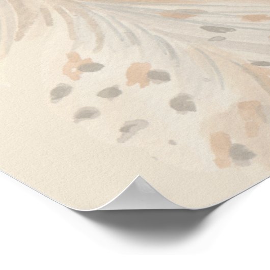 Classy Feather Boho Beige Wedding Welkomstteken Poster (Hoek)