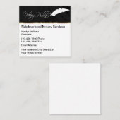 Classy Feather Pen Notioneel publiek Vierkante Visitekaartje (Voorkant / Achterkant)