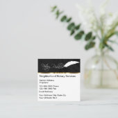 Classy Feather Pen Notioneel publiek Vierkante Visitekaartje (Staand voorkant)