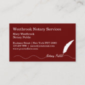 Classy Feather Pen Notioneel publiek Visitekaartje (Voorkant)