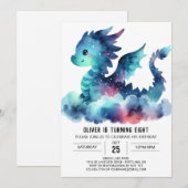 Classy Fiery Dragon verjaardagsfeest Kaart (Voorkant / Achterkant)