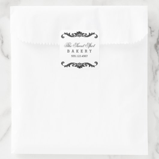 Classy Filigree Zwart-wit Stickers (Tas)