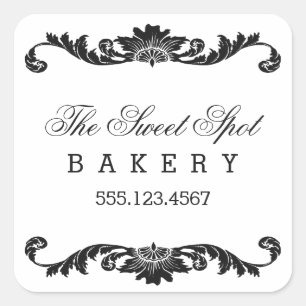 Classy Filigree Zwart-wit Stickers