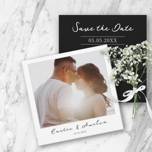Classy Film Photo - Save the Date Wedding Invite Notitiekaartje