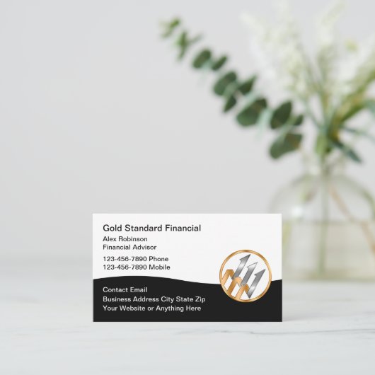 Classy Financial Advisor Logo Visitekaartjes (Staand voorkant)