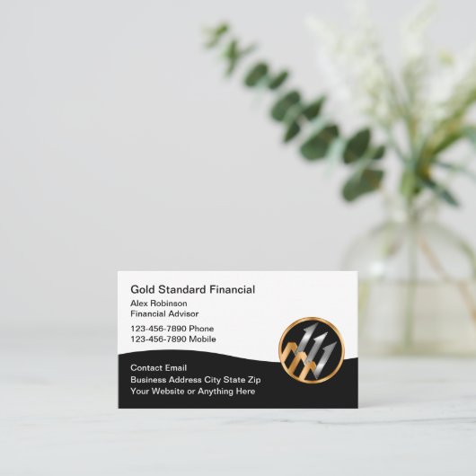 Classy Financial Advisor Logo Visitekaartjes (Staand voorkant)