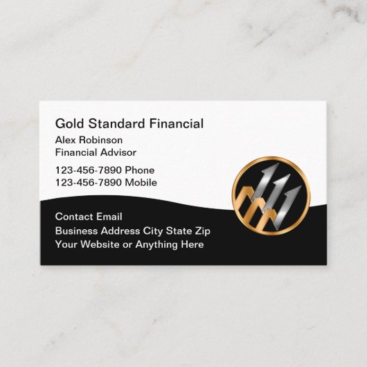 Classy Financial Advisor Logo Visitekaartjes (Voorkant)