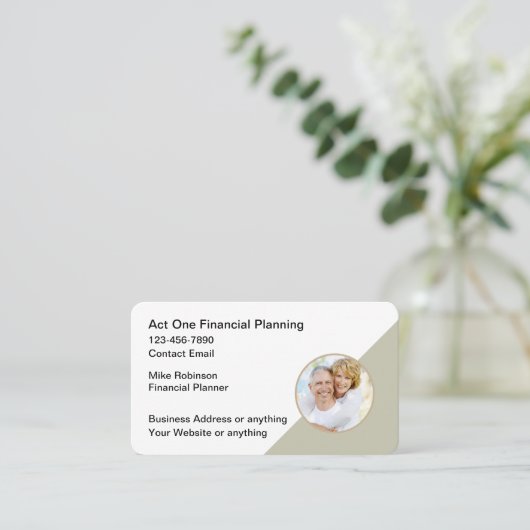 Classy financiële planner Visitekaartjes (Staand voorkant)