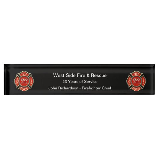 Classy Fireman Retirement AcrylDesk Plaques Naambordje (Voorkant)