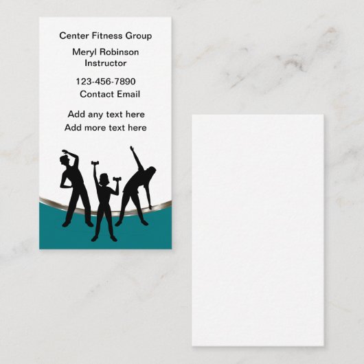 Classy Fitness Class Instructeur Visitekaartjes (Voorkant / Achterkant)