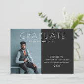 Classy Flat Photo Afstuderen Masculine Announcemen Aankondiging (Staand voorkant)